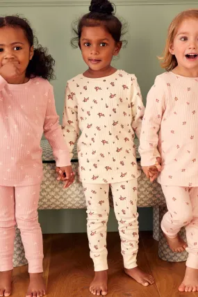 100% Cotton Floral Pyjamas 3 Pack (9mths-12yrs)    