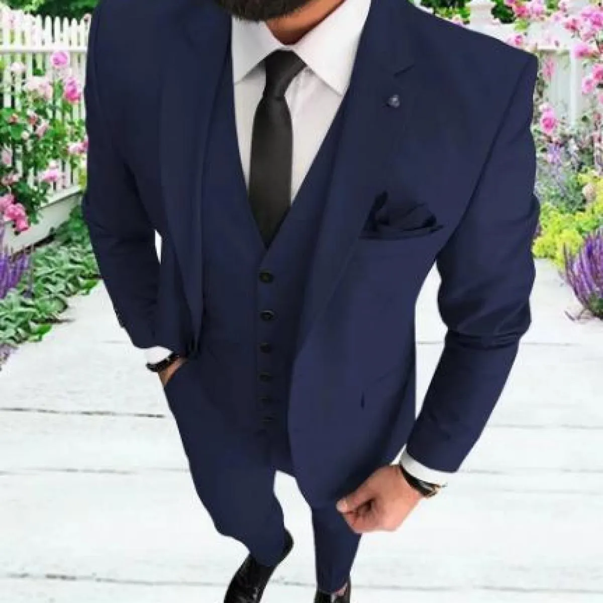 2022 Nuovo Arrivo Onte Button Slim Fit Abito da Uomo Sposo Indossare Abito da Sposa per Uomo Abito Maschile Giacca Tre Pezzi Set