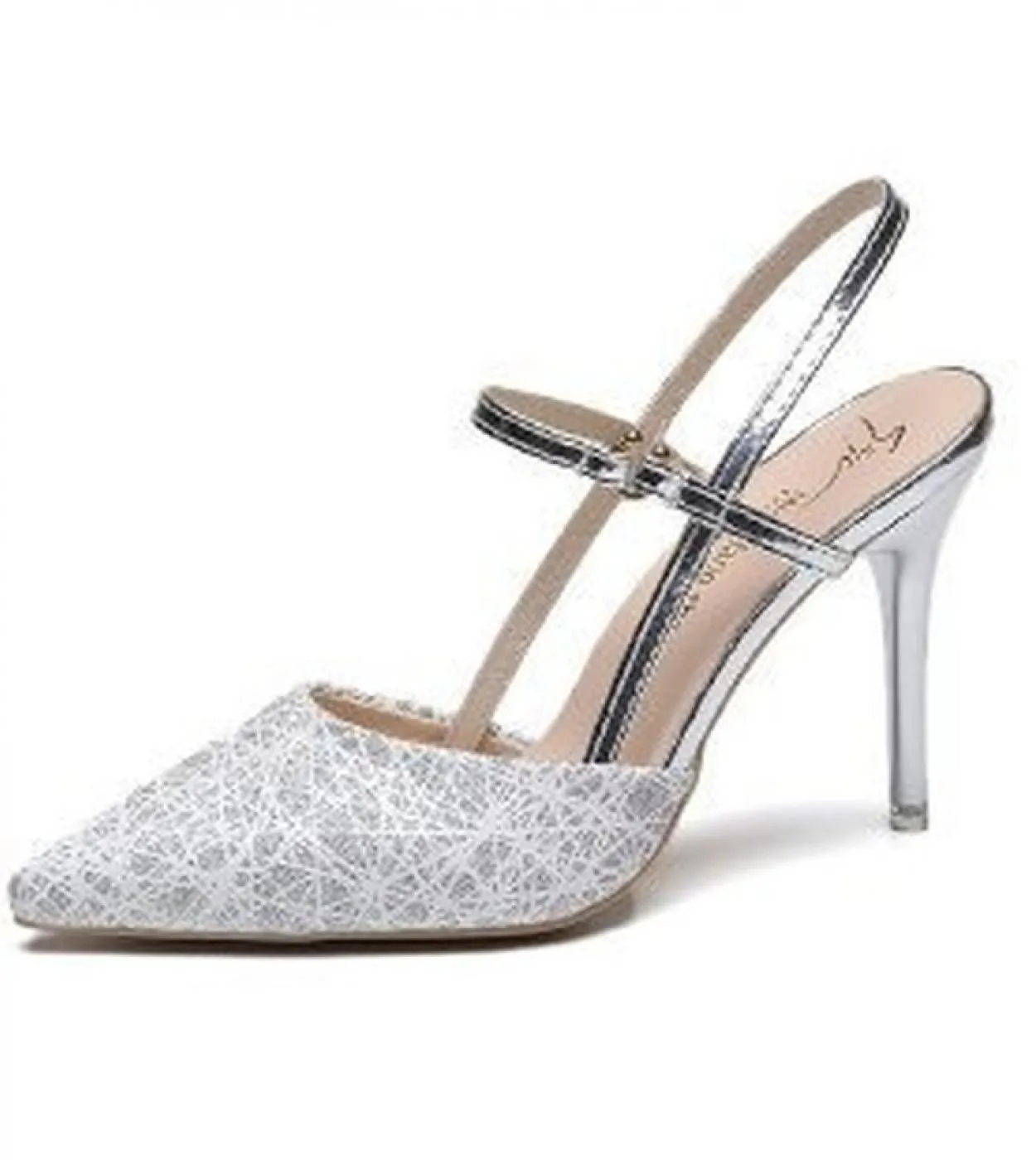 Alta qualità donna tacco argento scarpe primavera estate sandali con zeppa a punta donne 2022 tacchi alti scarpe da donna Sh lib