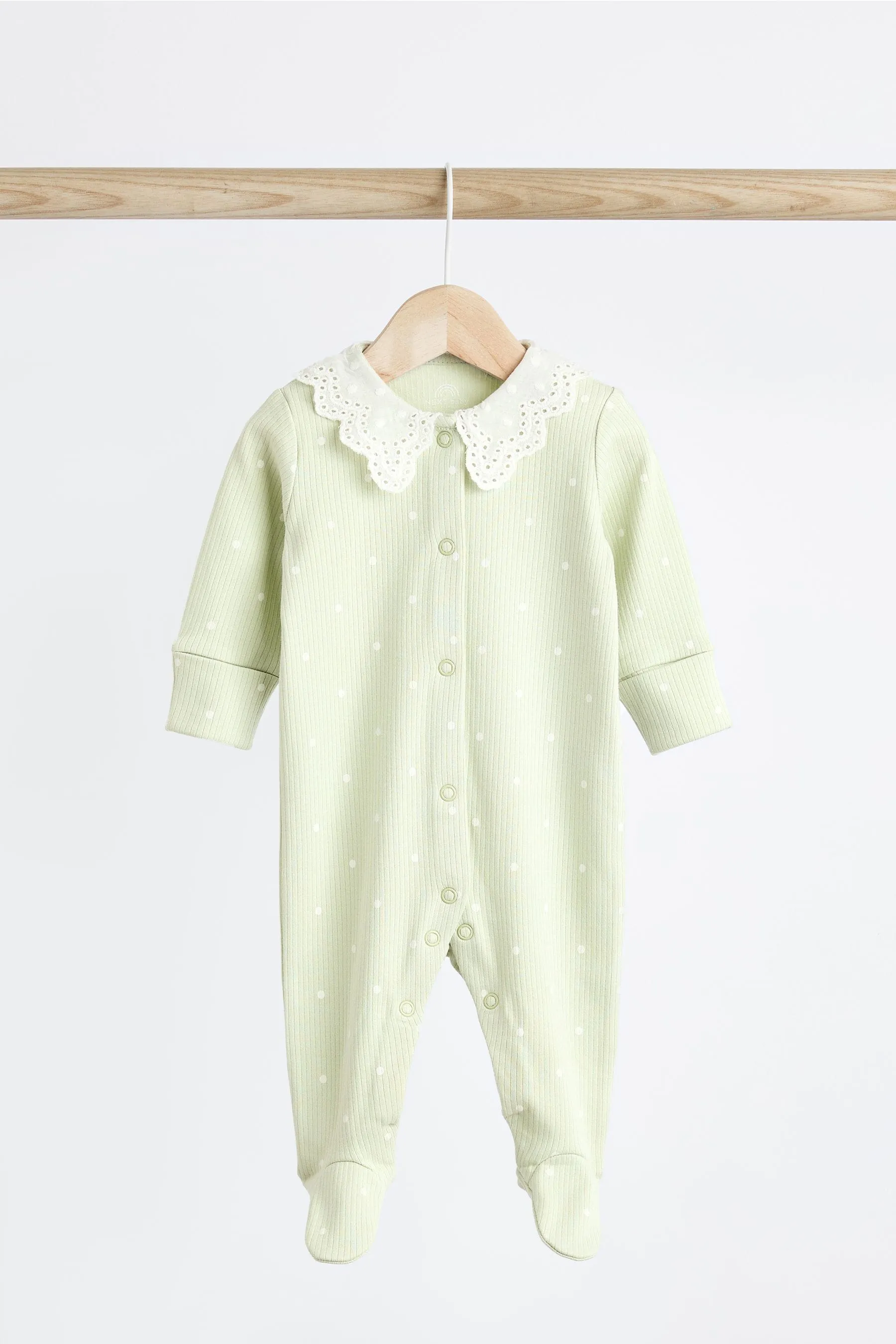 Baby Collared 100% Cotton Sleepsuit (0mths-2yrs)    
