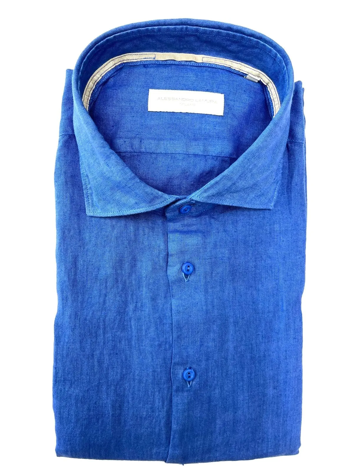 CAMICIA BLU IN LINO