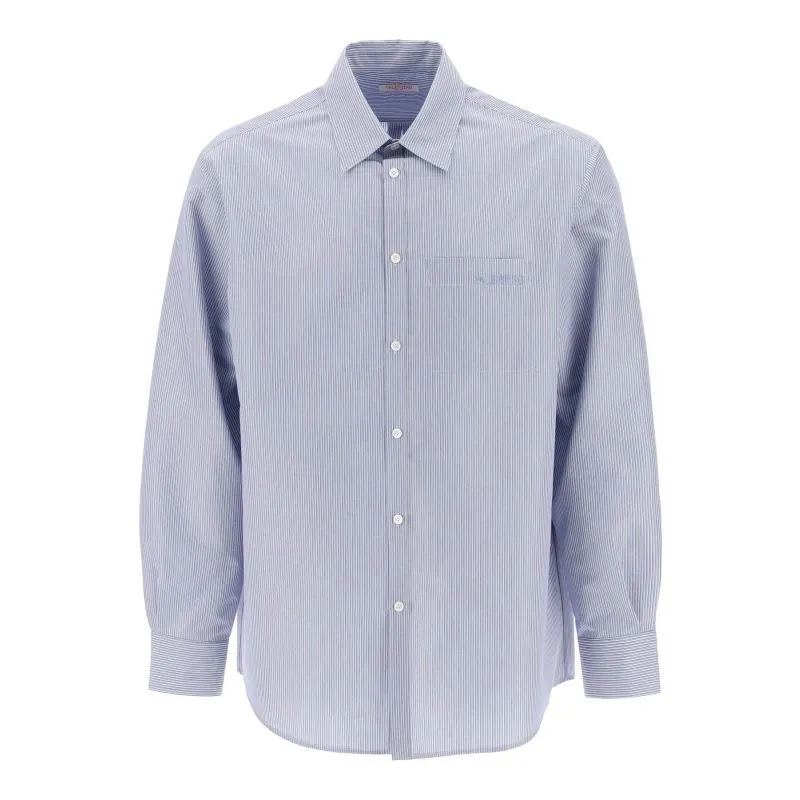 CAMICIA IN COTONE TECNICO CON MOTIVO BACCHETTATO