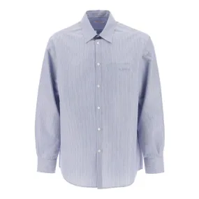 CAMICIA IN COTONE TECNICO CON MOTIVO BACCHETTATO
