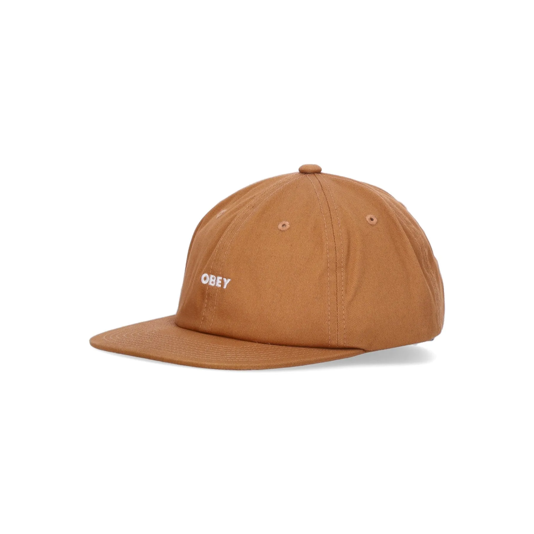 Cappellino Visiera Piatta Uomo Bold Twill 6 Panel Strapback Brown Sugar
