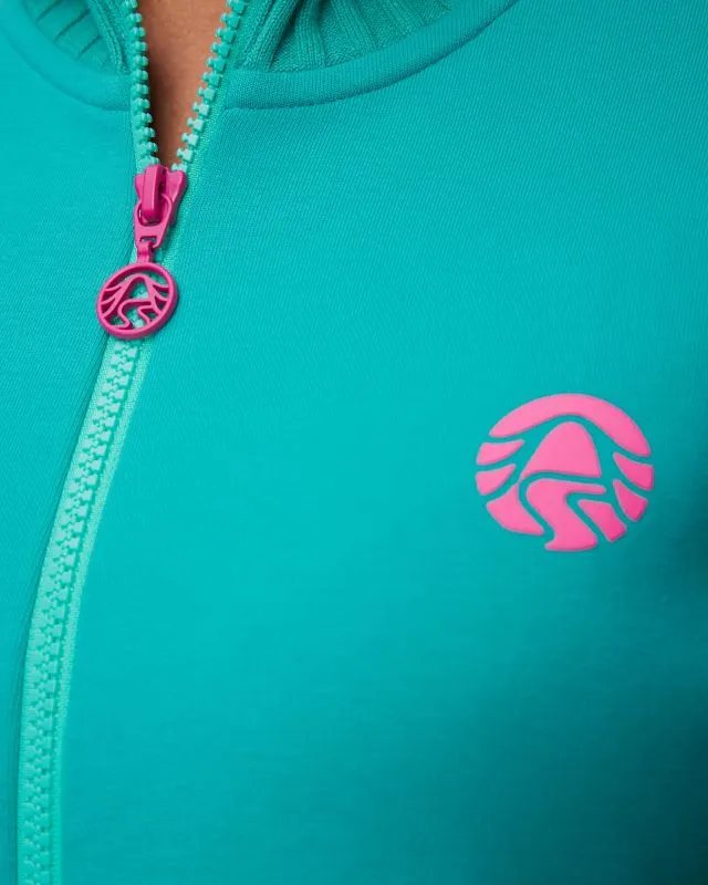 Felpa turchese con chiusura da donna Sportalm