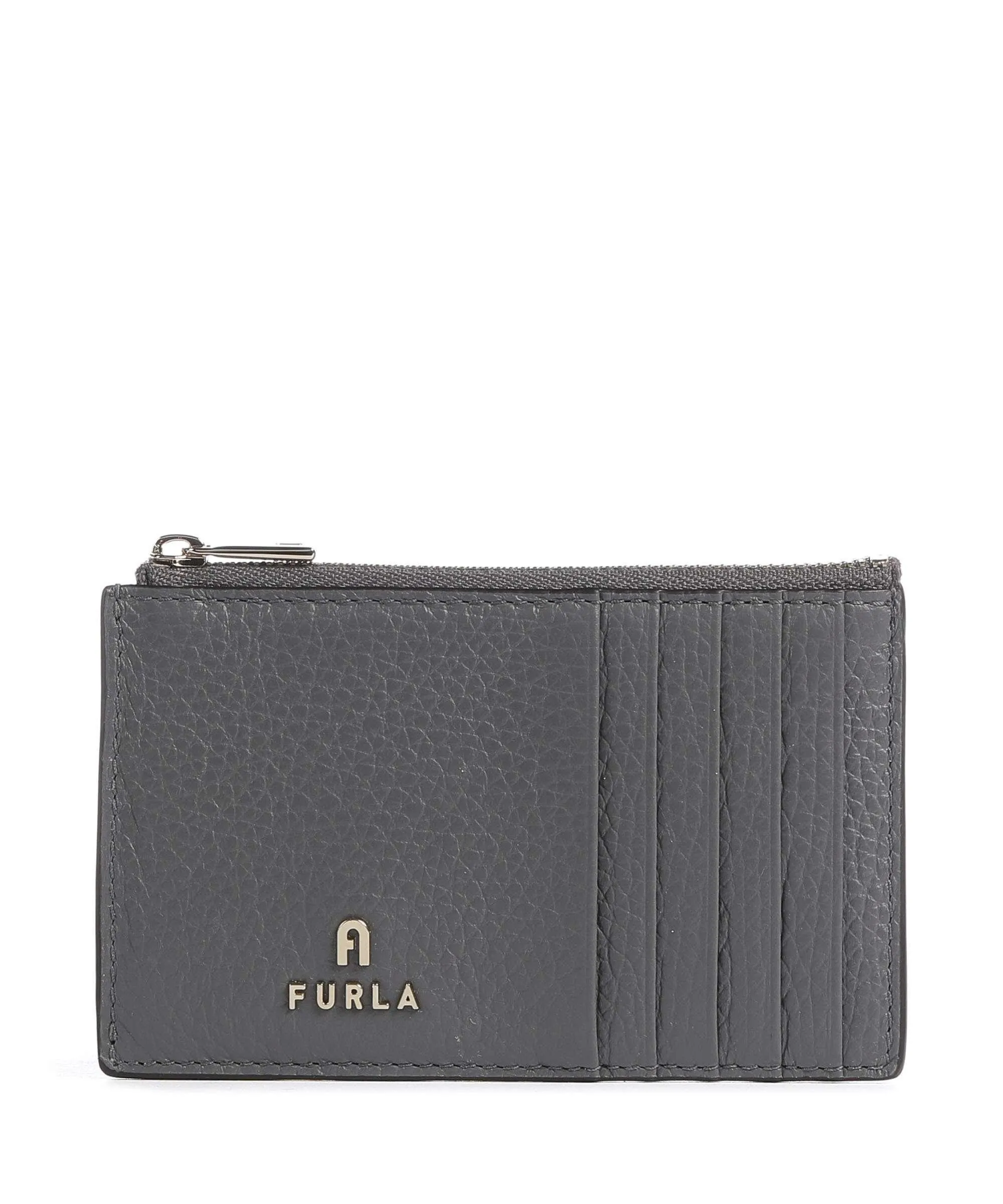  Furla Camelia M Porta carte di credito pelle granulata grigio scuro  