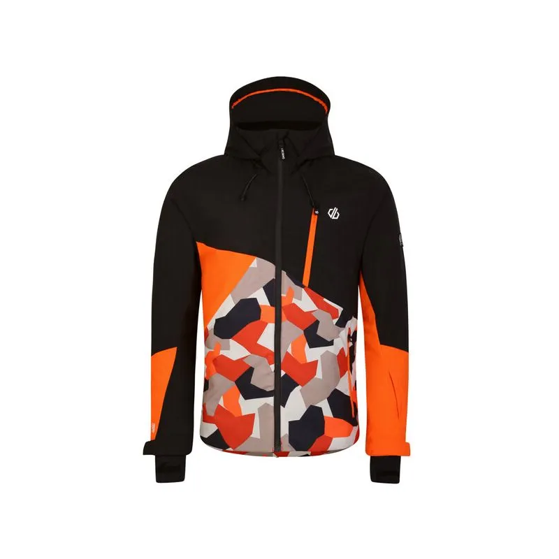 Giacca da uomo Dare2B Baseplate (nero/arancione con stampa Geo Camo)