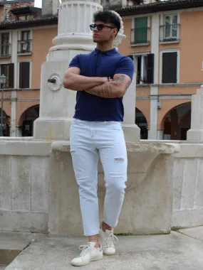 Jeans chiaro cooper strappi