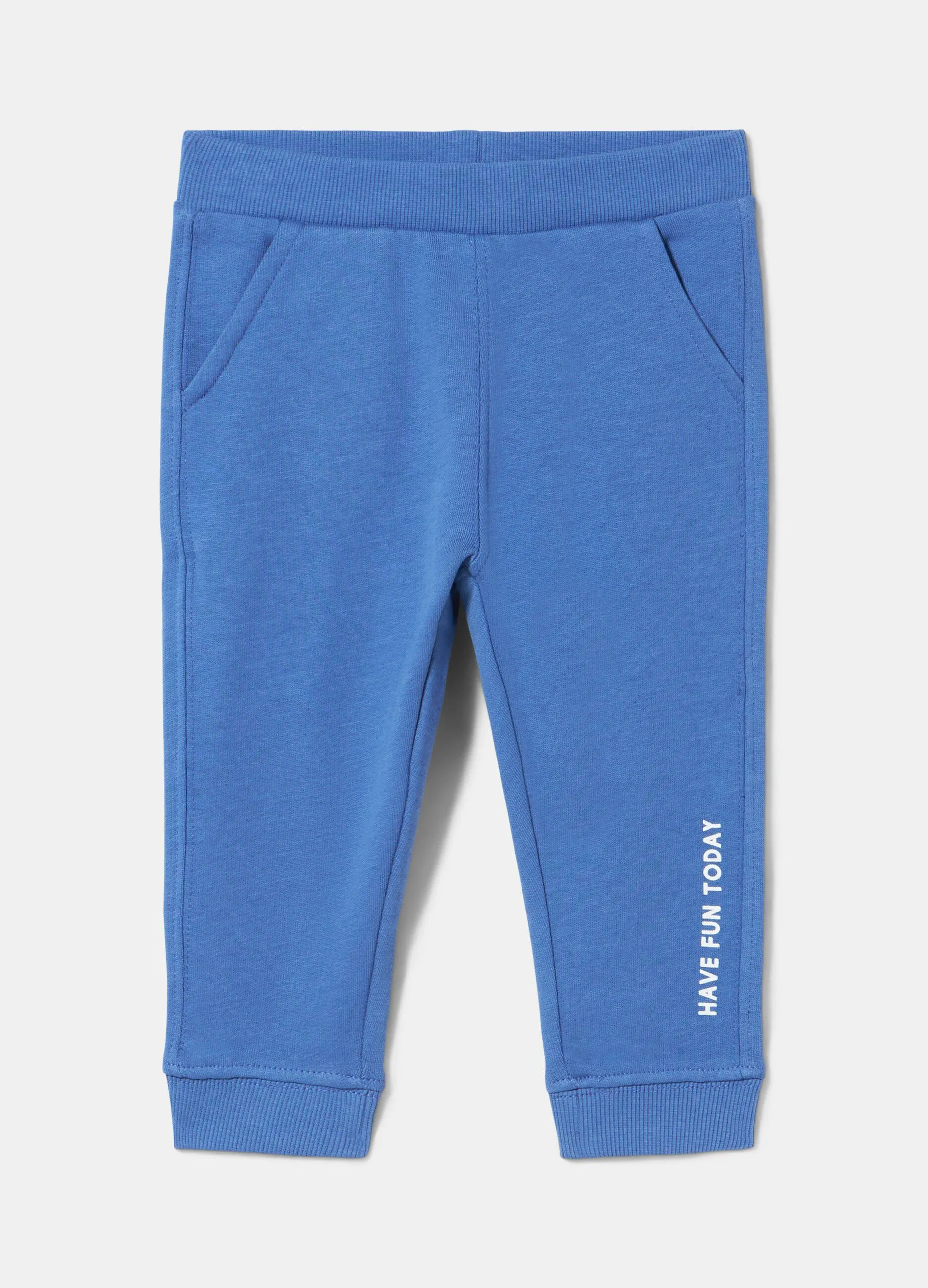 Joggers in felpa di puro cotone neonato