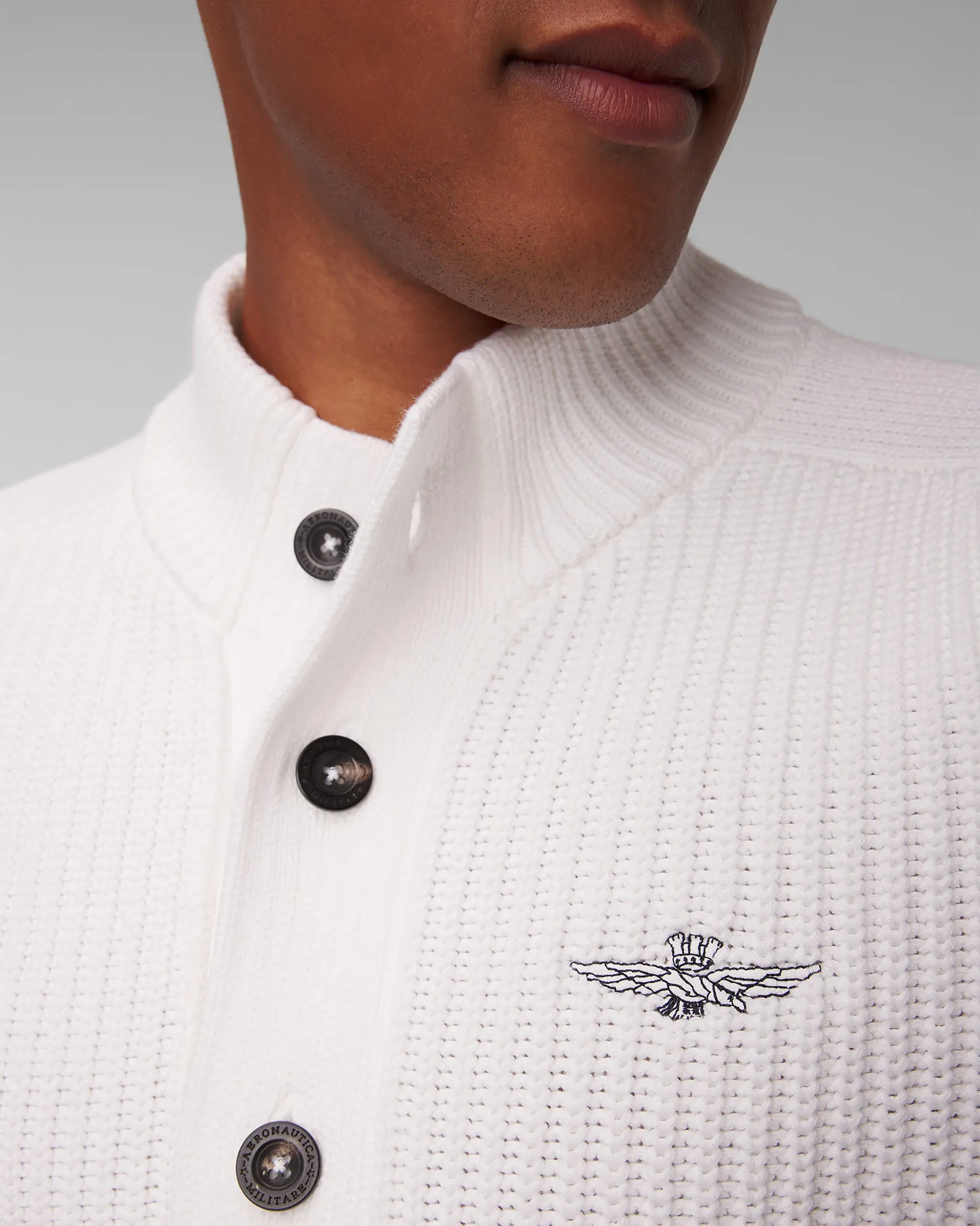 Maglione bianco da uomo Aeronautica Militare 242MA1454L409-73062