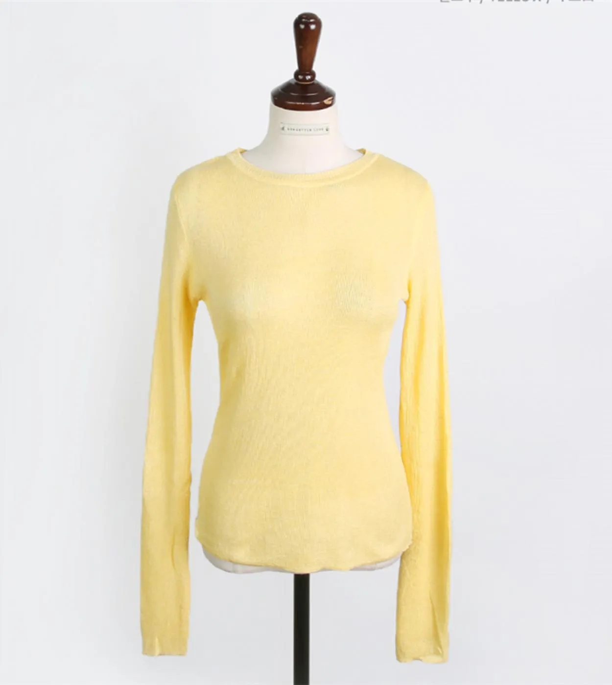 Nuova Primavera O Collo Maglietta Sottile Lavorato A Maglia di Alta Elastico Top T Shirt Vestiti Delle Donne Casual Tee Shirt Fe