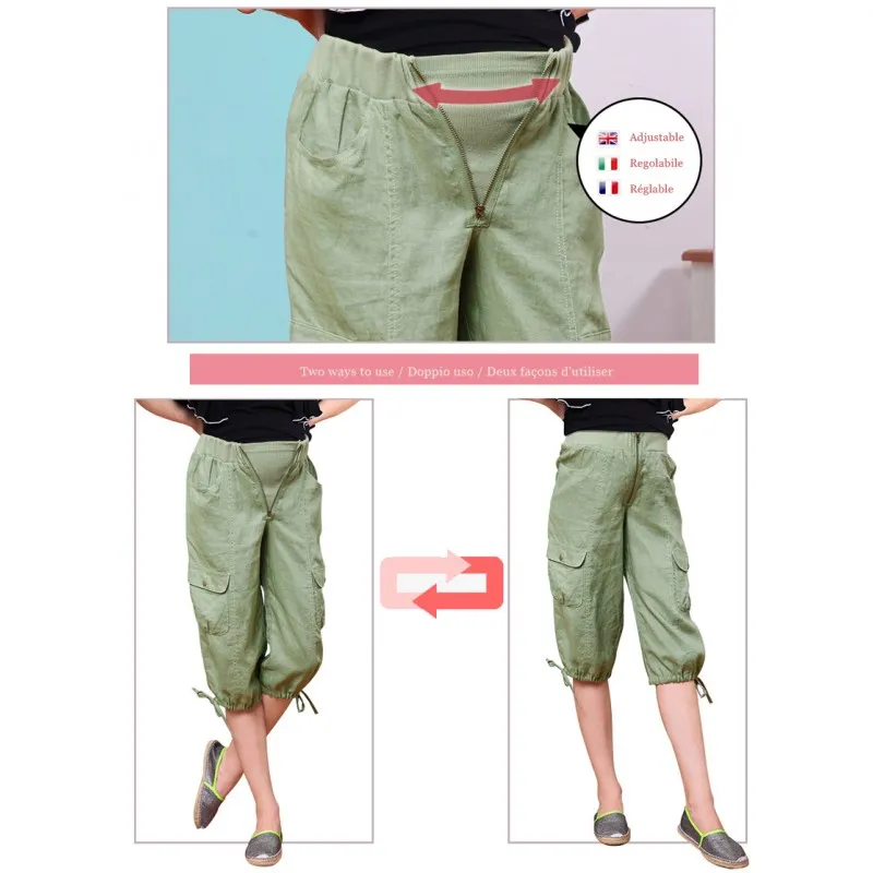 Pantaloni Premaman alla pescatora a vita regolabile