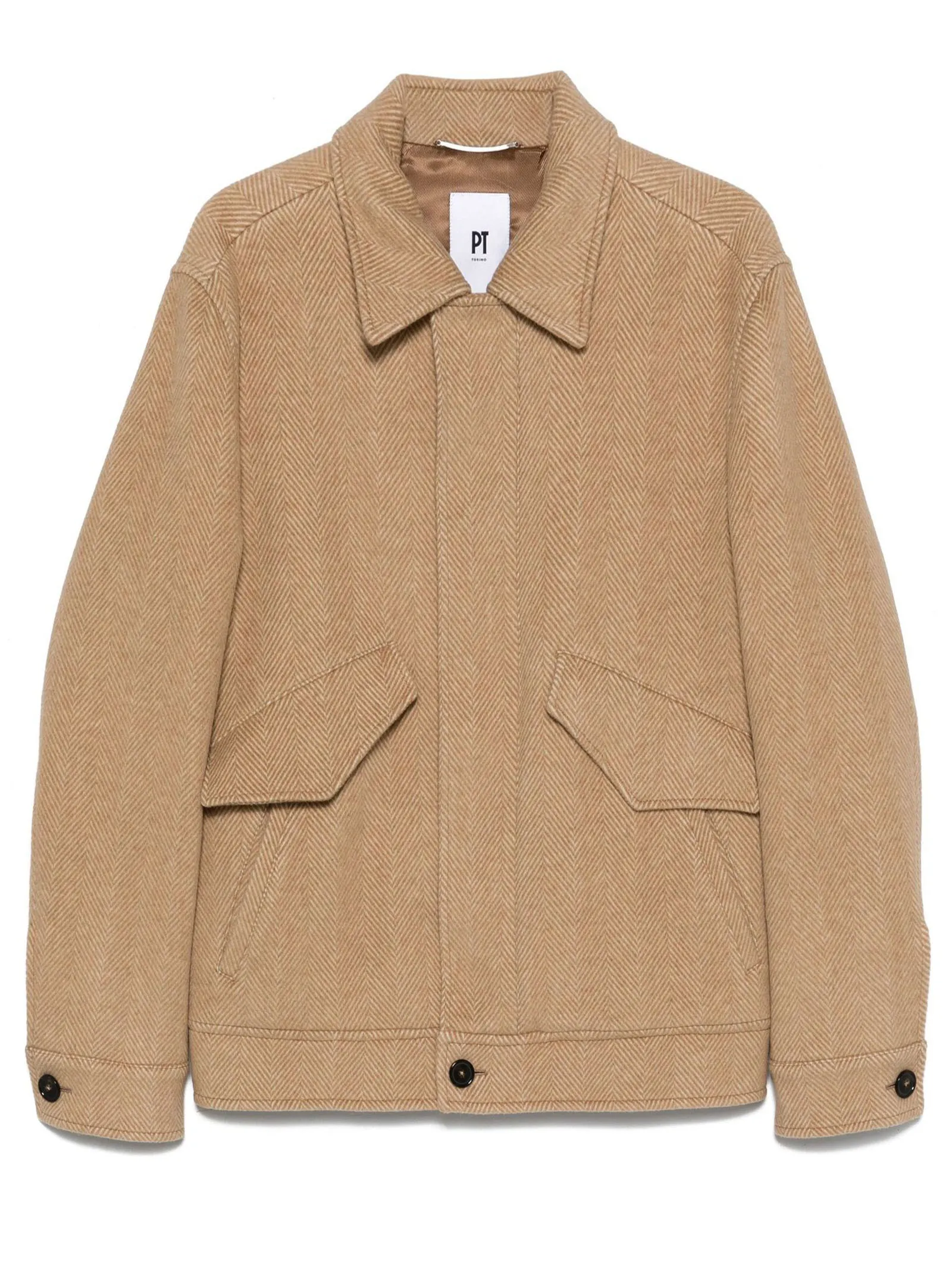 PT TORINO Abbigliamento,Giubbotti Giacca in misto lana vergine e cashmere beige 