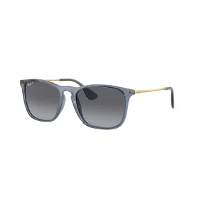  Ray-Ban RB 4187 Chris 6592T3 Blu Trasparente | Occhiale Da Sole Uomo 