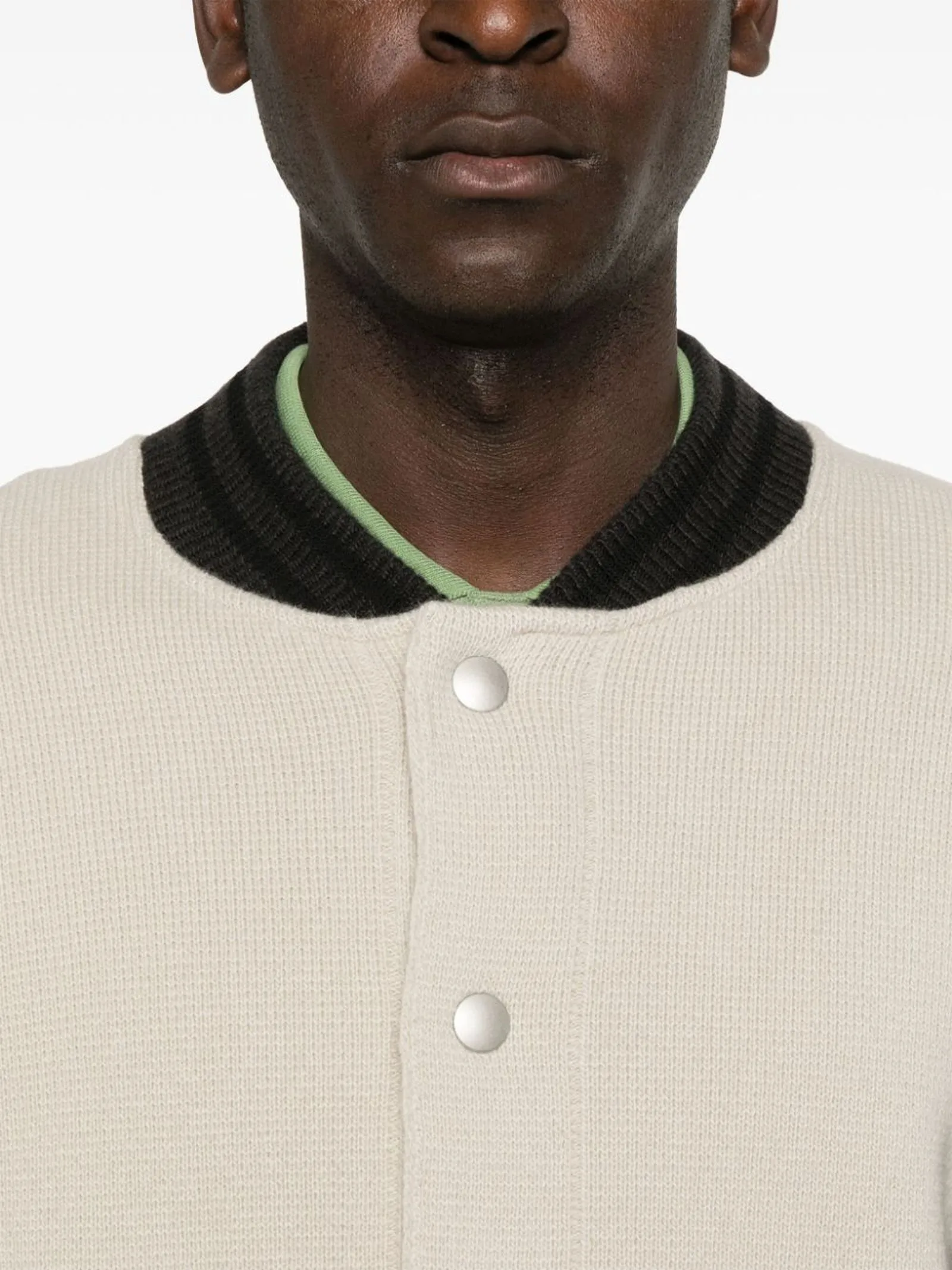 ROBERTO COLLINA Abbigliamento,Giubbotti Bomber in misto lana merino grigio e beige 