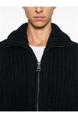 ROBERTO COLLINA Abbigliamento,Giubbotti Cardigan chunky in misto lana merino blu navy 