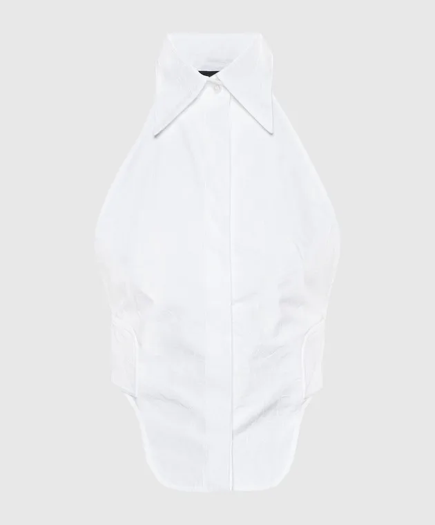 SSHEENA CARINO top bianco con effetto mietitore 24SSCUTETS24003