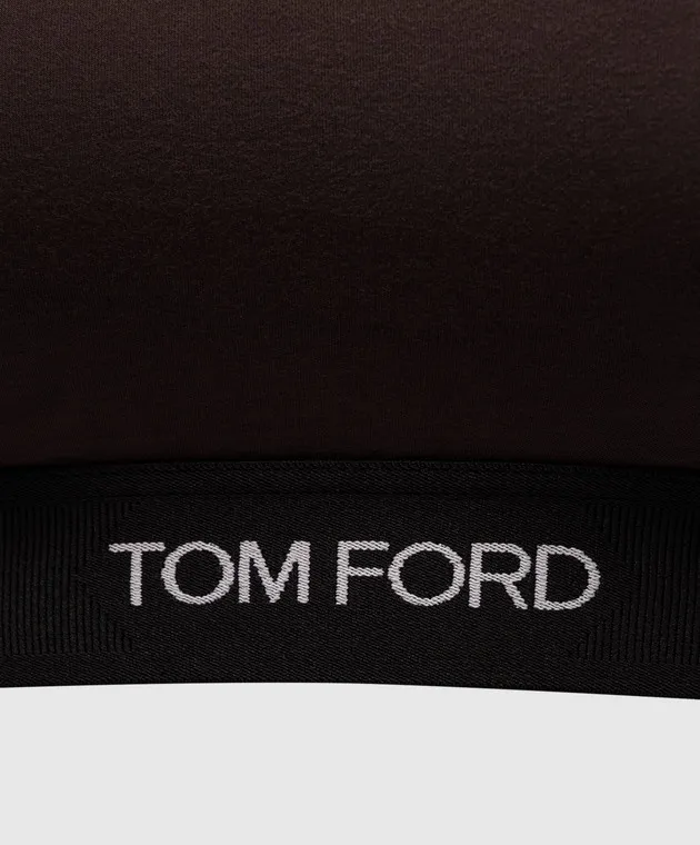 Tom Ford Top marrone con fantasia logo BRJ016JEX011