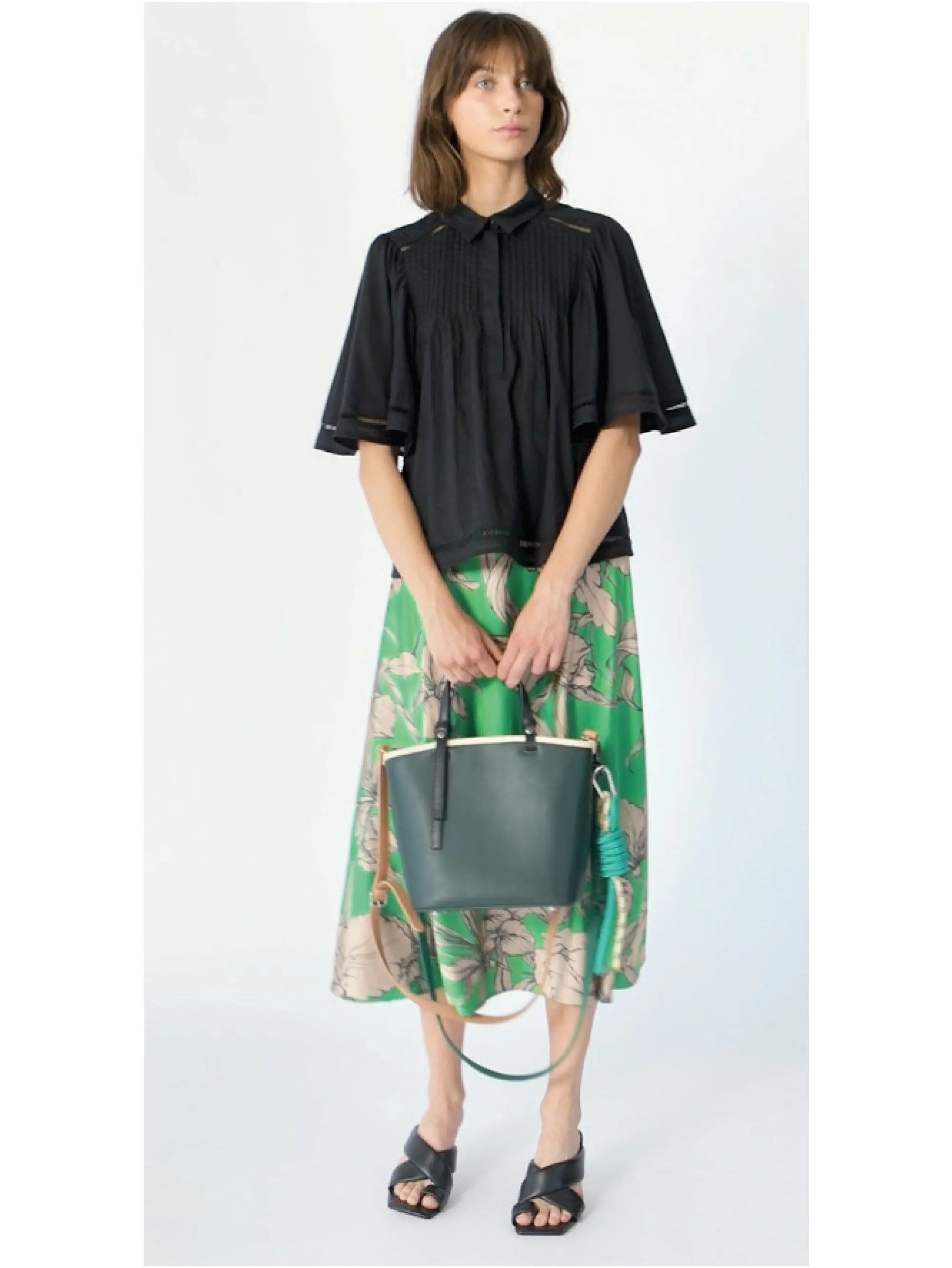 Top Camicia all'uncinetto Black